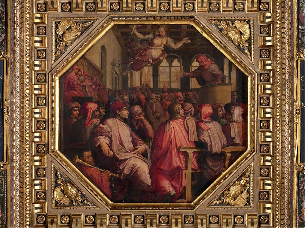 Discorso di Antonio Giacomini per la guerra contro Pisa nella Sala dei Duecento